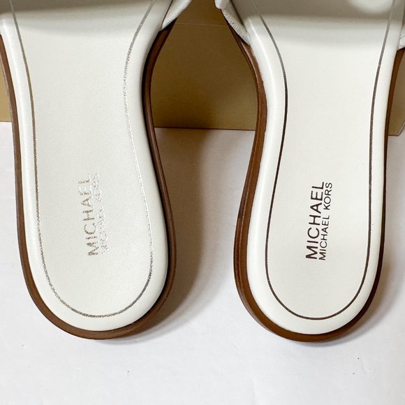 Michael Kors Deanna Cutout Tumbled Leather Slide Sandal Size 7M - Picture 3 of 8